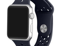 Curea iUni compatibila cu Apple Watch 1/2/3/4/5/6/7, 40mm, Silicon Sport, Dark Blue